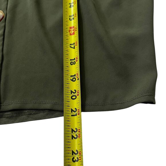 Express Green V-neck Blouse Women's Top Size Small | 63-34 - Picture 6 of 6